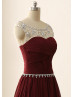 Beaded Ruched Chiffon Gorgeous Prom Dress